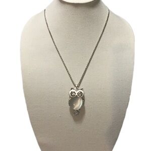Silver Owl Pendant Necklace